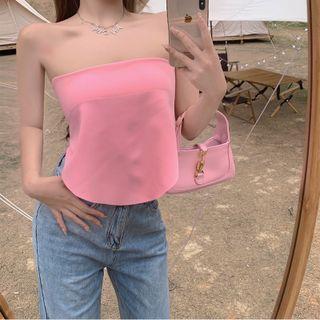 Tie-back Tube Top Pink - One Size