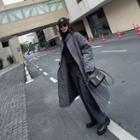 Mock-neck Plain Cargo Oversize Coat