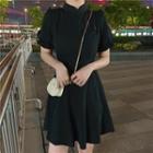 Puff-sleeve A-line Mini Qipao Dress