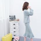 Set: Wide-sleeve Sweater + Knit Skirt
