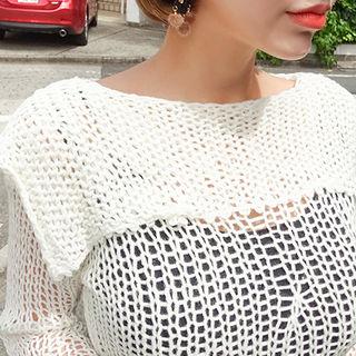 Capelet Slim-fit Net Sweater