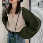 Two-tone Panel Cropped Cardigan