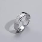 Bandage Embossed Sterling Silver Open Ring 1 Pc - Silver - One Size
