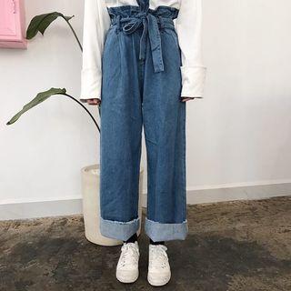 Paperbag Waist Wide Leg Jeans