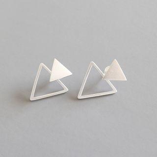 925 Sterling Silver Cutout Triangle Earring Silver - One Size