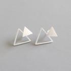 925 Sterling Silver Cutout Triangle Earring Silver - One Size