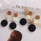 Wooden Disc Dangle Earring E145 - 1 Pair Clip On Earring - One Size