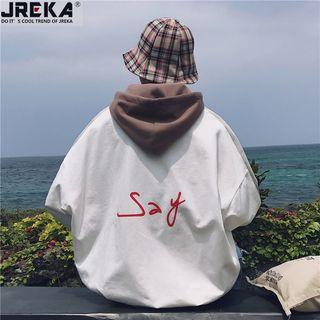 Loose-fit Colorblock Hooded Top