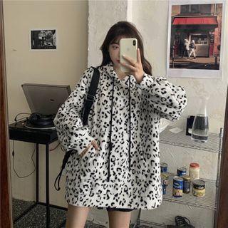 Animal Pattern Hooded Pullover As Shown In Figure - One Size