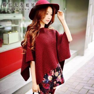 Plain Cape Sleeve Sweater