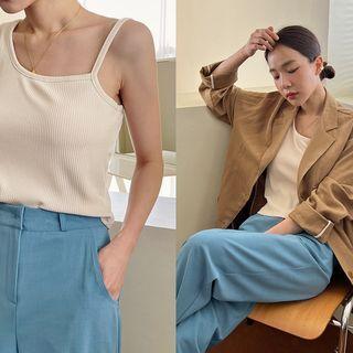Ribbed Asymmetric Camisole Top