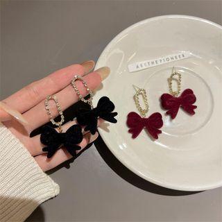 Flocking Bow Alloy Dangle Earring