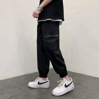 Heart Beat Print Baggy Pants