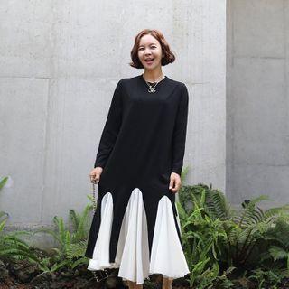 Godet-hem Midi T-shirt Dress Black - One Size