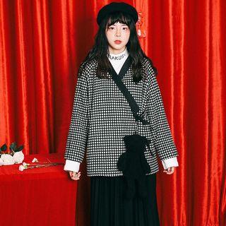 Plaid Side Tie Jacket