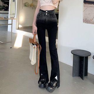 High Waist Ombre Bootcut Jeans