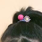 Acrylic Flower & Bead Hair Tie