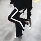 Contrast-trim Slit-side Sweat Pants