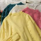 Pearl-trim Loose-fit Sweater In 5 Colors