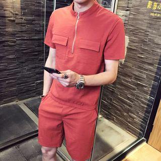 Set: Zip Short-sleeve T-shirt + Shorts