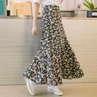 Floral Pattern A-line Maxi Skirt