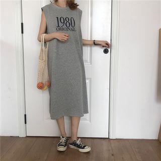 Lettering Sleeveless T-shirt Dress