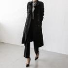 Faux-suede Trench Coat With Sash