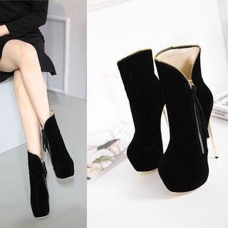 Zip Platform High-heel Ankle Boots