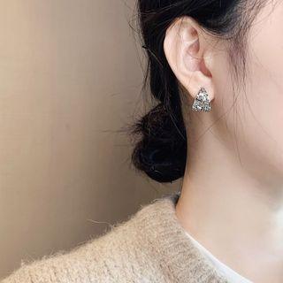S925 Waterdrop Rhinestone Stud Earring As Shown In Figure - One Size