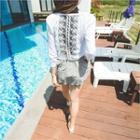 V-neck Lace-trim Cardigan