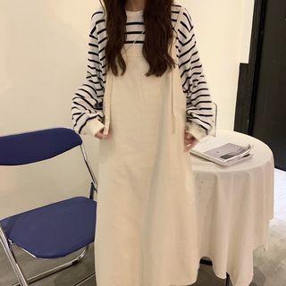 Striped Pullover / Midi A-line Jumper Dress