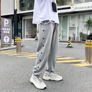 Side-button Sweatpants