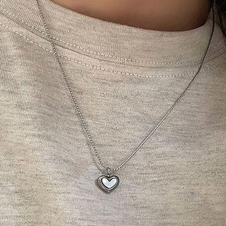 Heart Shell Pendant Stainless Steel Necklace