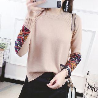 Patterned Patchwork Sweater