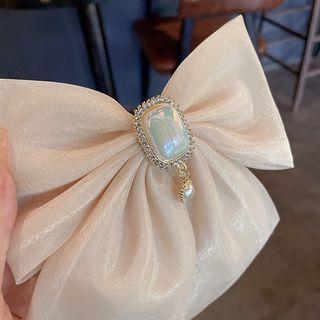Set Of 1 / 2: Embellished Bow Mesh Hair Clip