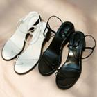 Toe-loop Ankle-strap Block-heel Sandals
