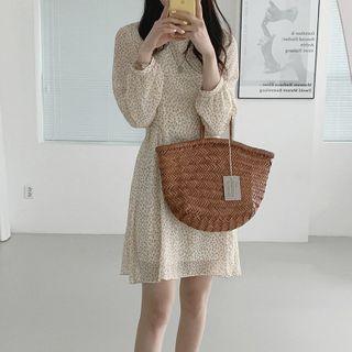 Floral Square-neck Mini A-line Dress