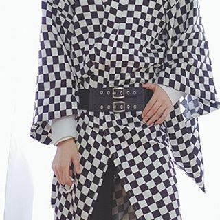 Double Buckle Elastic Waist Belt Black - One Size