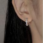 Chained Sterling Silver Hoop Earring 1 Pr - Silver - One Size