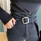 Belted Asymmetric-waist Skinny Jeans