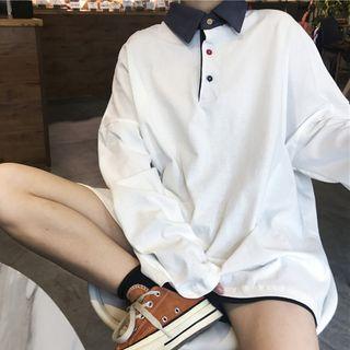 Long-sleeve Loose-fit Polo Shirt