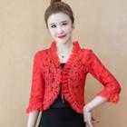 Ruffle Trim Lace Jacket