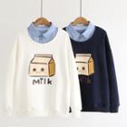 Milk Print Mock Two-piece Pullover