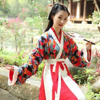 Hanfu Blouse / High-waist Maxi A-line Skirt / Set
