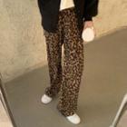 Leopard Print Loose Fit Pants