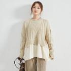 Mock Two-piece Sweater Light Almond - One Size