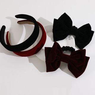 Velvet Headband / Bow Hair Clip