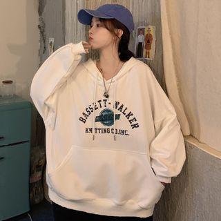 Letter Print Front Pocket Hoodie