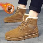 Fleece-lined Lace-up Platform Short Snow Boots