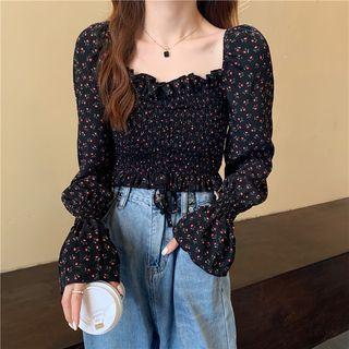 Floral Drawstring Blouse